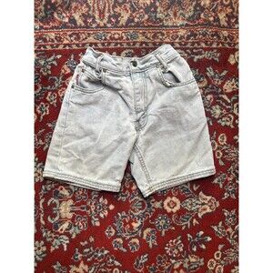 Vintage Bugle Boy Shorts Youth 7 R Beige Light Wash Jean Baggy Workwear 90s Y2K